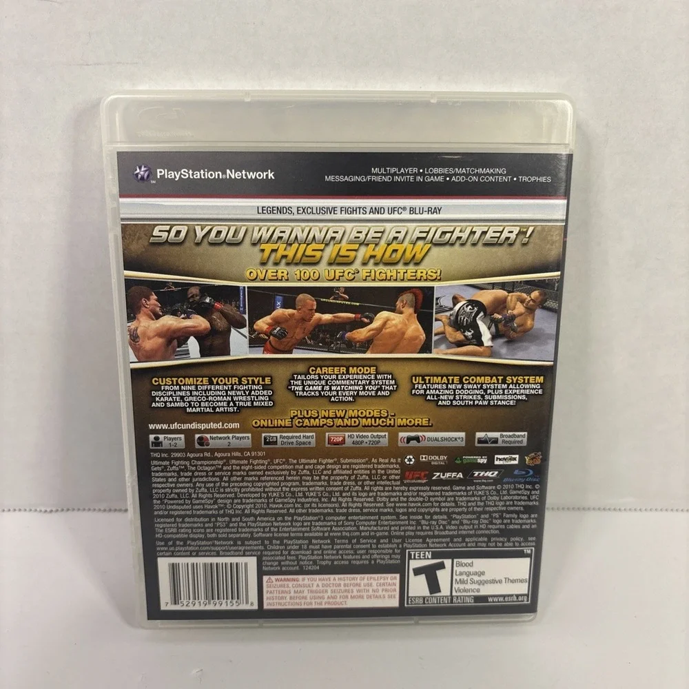 UFC Undisputed 2010 PS3 Sony PlayStation 3 Complete CIB w/ Manual Tested